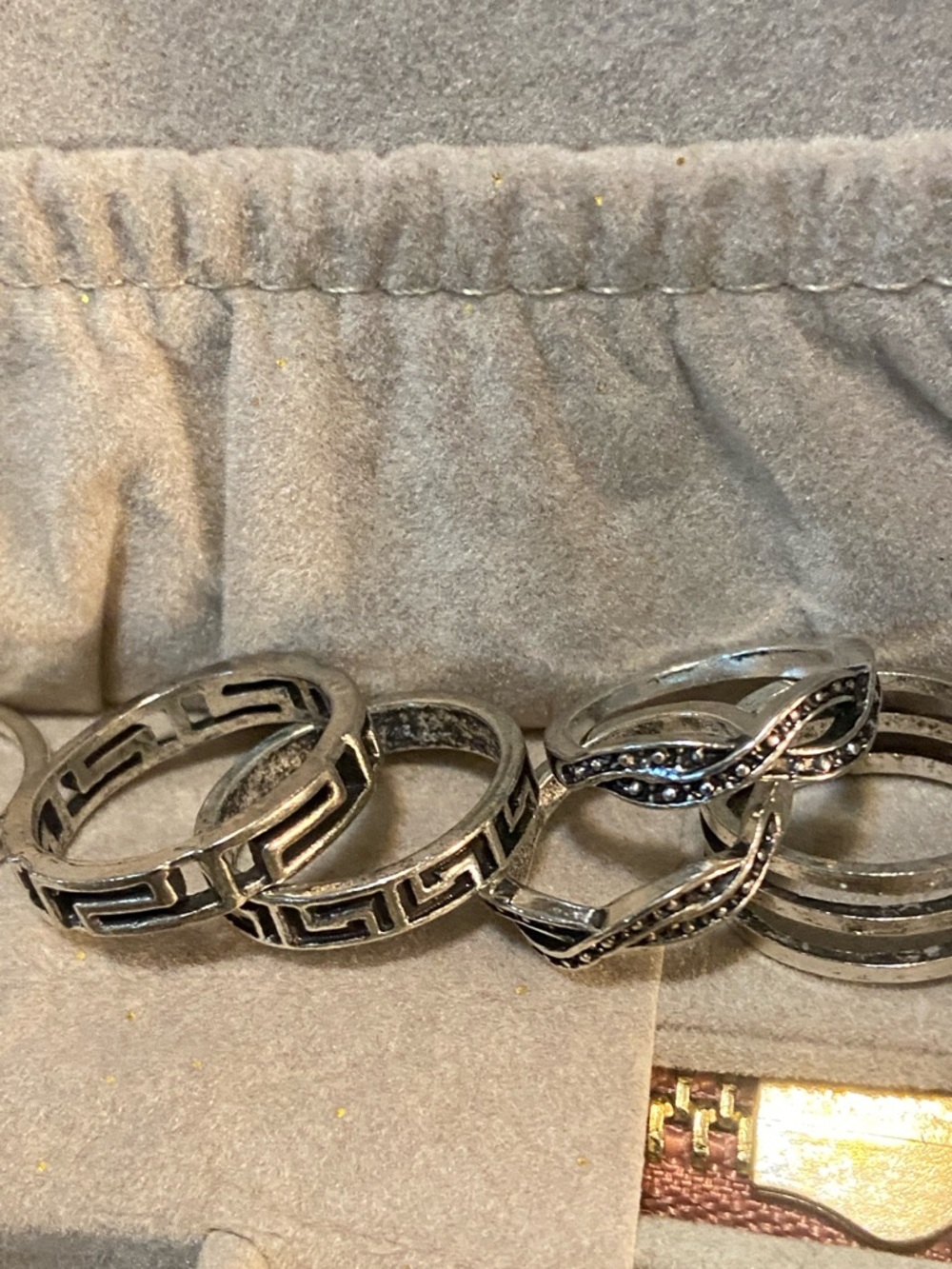 Silvertone Turquoise Set of 5 Assorted - Picture 5 of 6
